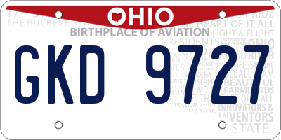 OH license plate GKD9727