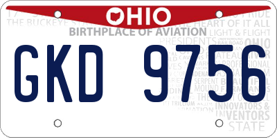 OH license plate GKD9756