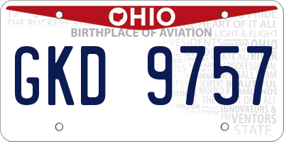 OH license plate GKD9757
