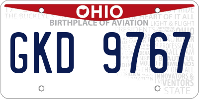 OH license plate GKD9767