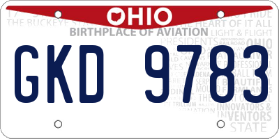 OH license plate GKD9783