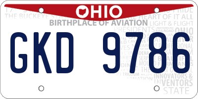 OH license plate GKD9786