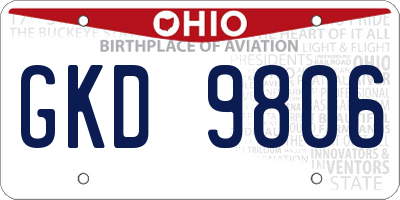 OH license plate GKD9806
