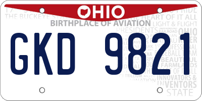 OH license plate GKD9821
