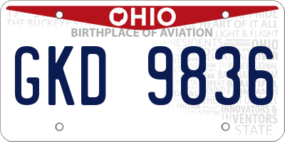 OH license plate GKD9836