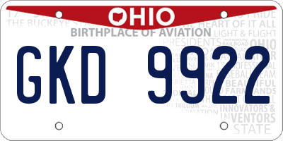 OH license plate GKD9922