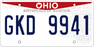 OH license plate GKD9941