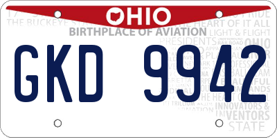OH license plate GKD9942