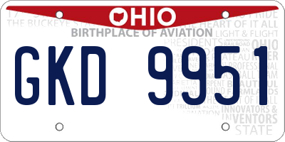 OH license plate GKD9951