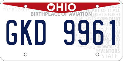 OH license plate GKD9961