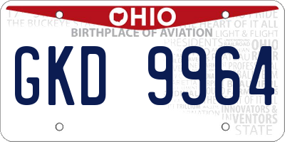 OH license plate GKD9964