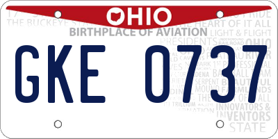 OH license plate GKE0737