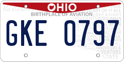 OH license plate GKE0797