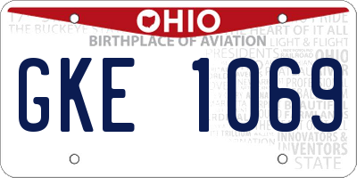 OH license plate GKE1069