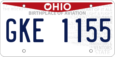 OH license plate GKE1155