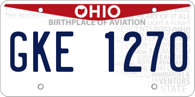 OH license plate GKE1270
