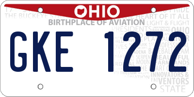 OH license plate GKE1272
