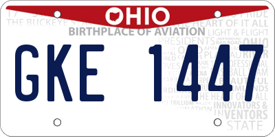OH license plate GKE1447