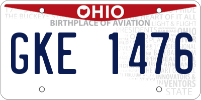 OH license plate GKE1476