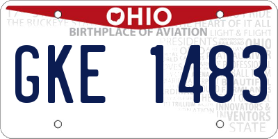 OH license plate GKE1483