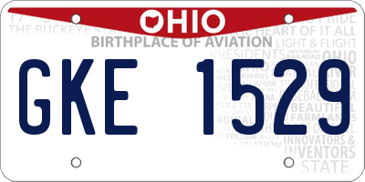 OH license plate GKE1529