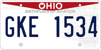 OH license plate GKE1534