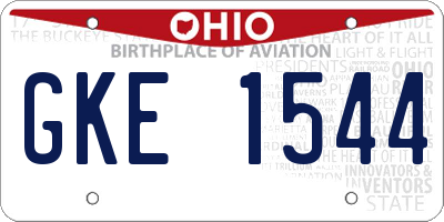 OH license plate GKE1544