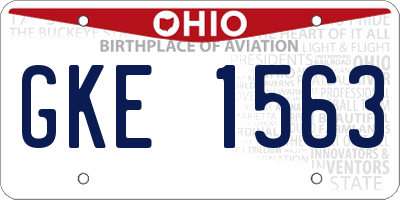 OH license plate GKE1563