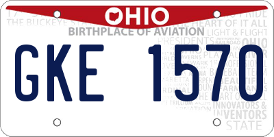 OH license plate GKE1570