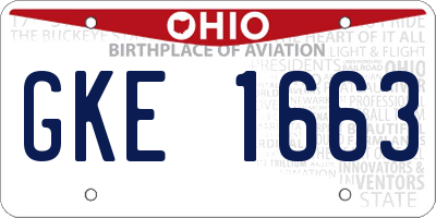 OH license plate GKE1663