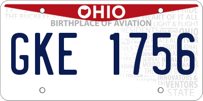 OH license plate GKE1756