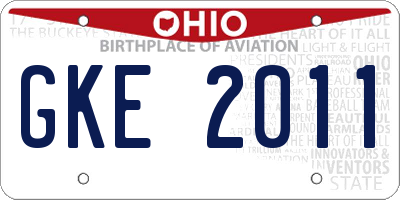 OH license plate GKE2011
