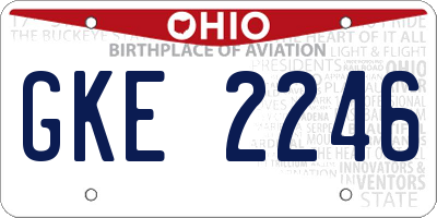 OH license plate GKE2246