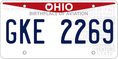 OH license plate GKE2269