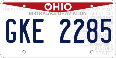 OH license plate GKE2285