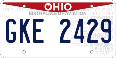 OH license plate GKE2429