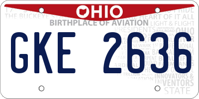 OH license plate GKE2636