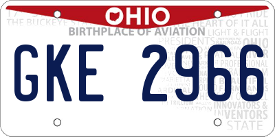 OH license plate GKE2966