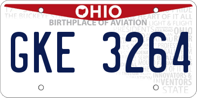 OH license plate GKE3264
