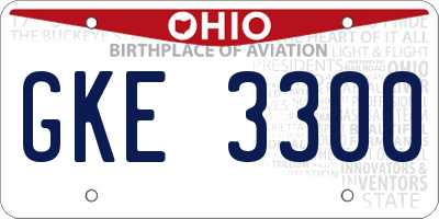 OH license plate GKE3300