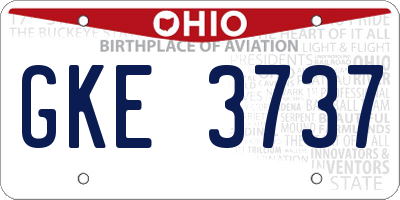 OH license plate GKE3737