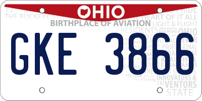 OH license plate GKE3866