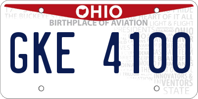 OH license plate GKE4100