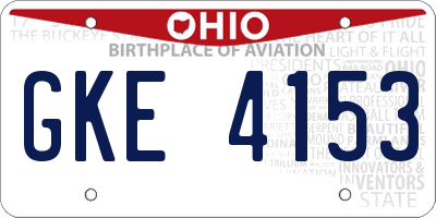 OH license plate GKE4153