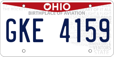 OH license plate GKE4159
