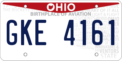 OH license plate GKE4161