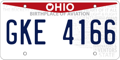 OH license plate GKE4166
