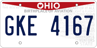 OH license plate GKE4167