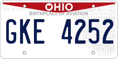 OH license plate GKE4252