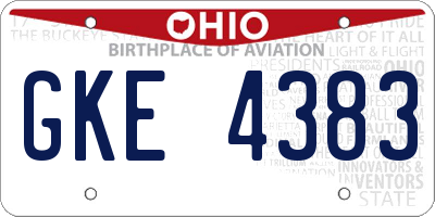 OH license plate GKE4383